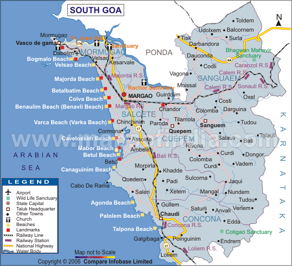 south goa tourist map